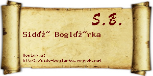 Sidó Boglárka névjegykártya
